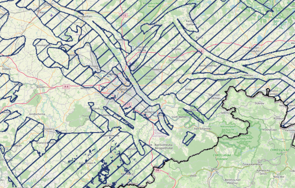 Karte des Teilgebiets im Ost-Erzgebirge