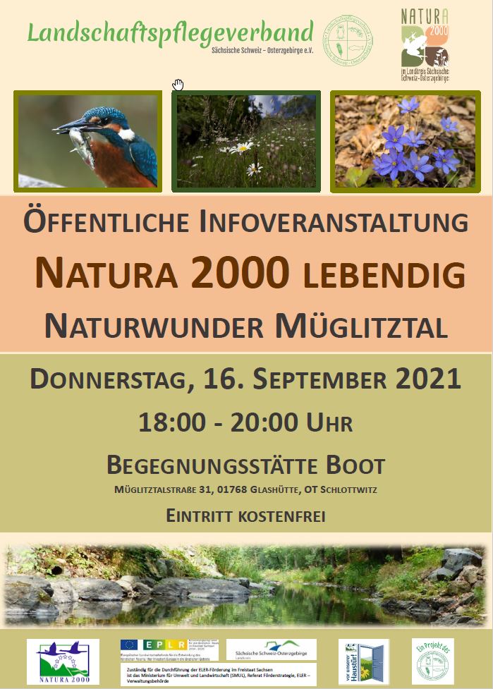 Öffentliche Infoveranstaltung Natura 2000 lebendig – Naturwunder Müglitztal