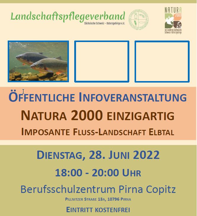 Öffentliche Infoveranstaltung Natura 2000 EINZIGARTIG am 28.6.2022 im Berufsschulzentrum Pirna Copitz