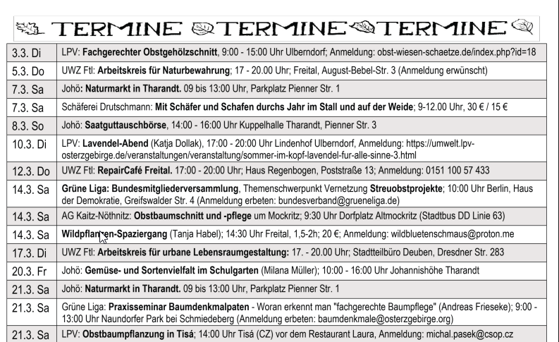 Dringend: Blätt’l-Terminseitenredakteur gesucht!